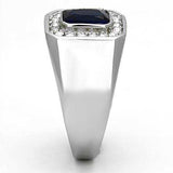 TK954 - High polished (no plating) Stainless Steel Ring with Synthetic Synthetic Glass in Montana - Alamode - Flyclothing LLC