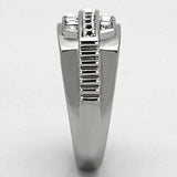 TK956 - High polished (no plating) Stainless Steel Ring with Top Grade Crystal in Clear - Alamode - Flyclothing LLC
