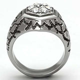 TK960 - High polished (no plating) Stainless Steel Ring with Top Grade Crystal in Clear - Alamode - Flyclothing LLC