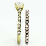 TK968 - IP Gold & IP Rose Gold (Ion Plating) Stainless Steel Ring with AAA Grade CZ in Clear - Alamode - Flyclothing LLC