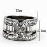 TK970 - High polished (no plating) Stainless Steel Ring with Top Grade Crystal in Clear - Alamode - Flyclothing LLC