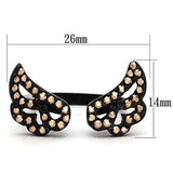 TK980 - IP Black(Ion Plating) Stainless Steel Ring with Top Grade Crystal in Metallic Light Gold - Alamode - Flyclothing LLC