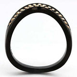 TK982 - IP Black(Ion Plating) Stainless Steel Ring with Top Grade Crystal in Metallic Light Gold - Alamode - Flyclothing LLC