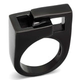 TK989 - IP Black(Ion Plating) Stainless Steel Ring with No Stone - Alamode - Flyclothing LLC