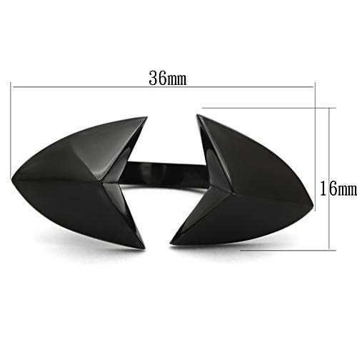 TK990 - IP Black(Ion Plating) Stainless Steel Ring with No Stone - Alamode - Flyclothing LLC