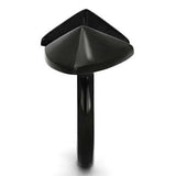 TK990 - IP Black(Ion Plating) Stainless Steel Ring with No Stone - Alamode - Flyclothing LLC