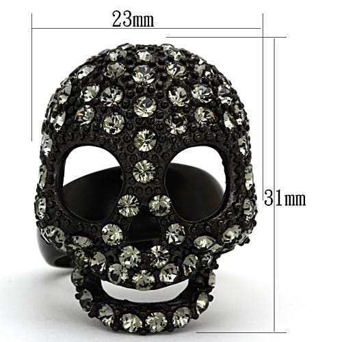 TK992 - IP Black(Ion Plating) Stainless Steel Ring with Top Grade Crystal in Black Diamond - Alamode - Flyclothing LLC