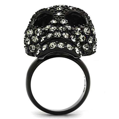 TK992 - IP Black(Ion Plating) Stainless Steel Ring with Top Grade Crystal in Black Diamond - Alamode - Flyclothing LLC