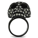 TK992 - IP Black(Ion Plating) Stainless Steel Ring with Top Grade Crystal in Black Diamond - Alamode - Flyclothing LLC