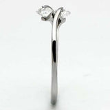 TK995 - High polished (no plating) Stainless Steel Ring with AAA Grade CZ in Clear - Alamode - Flyclothing LLC