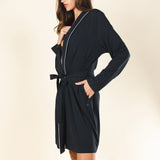 The Threat Level Midnight | Black Short Modal Robe - Shinesty - Flyclothing LLC