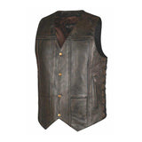 Toas - Mens Brown 10-Pocket Vest - Unik Just for Bikers - Flyclothing LLC