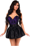Daisy Corsets Top Drawer 2 PC Purple/Black Lace Steel Boned Corset & Satin Skirt Set - Daisy Corsets - Flyclothing LLC