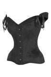 Daisy Corsets Top Drawer Black Suede Steel Boned Corset w/Straps - Daisy Corsets - Flyclothing LLC