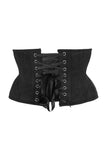 Daisy Corsets Top Drawer Black Suede Steel Boned Mini Waist Cincher Corset - Daisy Corsets - Flyclothing LLC