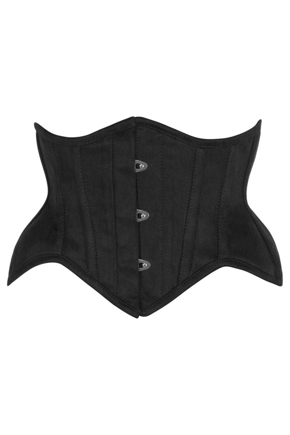 Daisy Corsets Top Drawer Black Suede Steel Boned Mini Waist Cincher Corset - Daisy Corsets - Flyclothing LLC