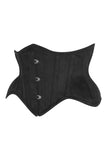 Daisy Corsets Top Drawer Black Suede Steel Boned Mini Waist Cincher Corset - Daisy Corsets - Flyclothing LLC