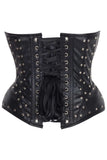 Daisy Corsets Top Drawer Faux Leather w/Rivets Steel Boned Underwire Bustier Corset Top - Daisy Corsets - Flyclothing LLC