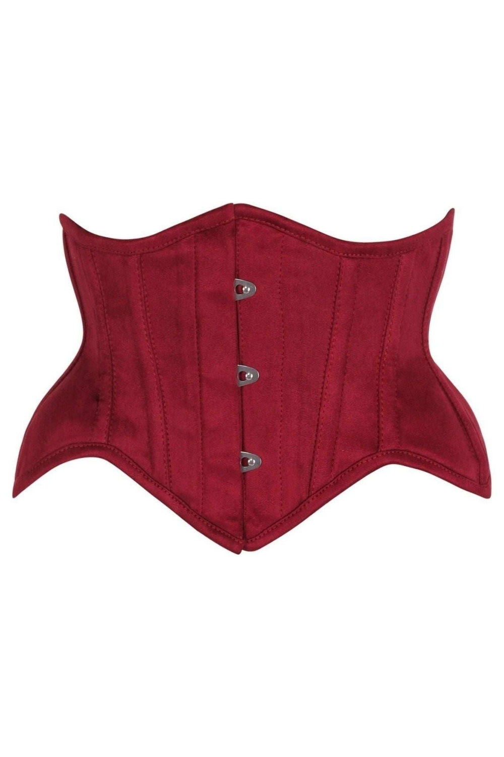 Daisy Corsets Top Drawer Red Suede Steel Boned Mini Waist Cincher Corset - Daisy Corsets - Flyclothing LLC