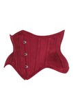 Daisy Corsets Top Drawer Red Suede Steel Boned Mini Waist Cincher Corset - Daisy Corsets - Flyclothing LLC