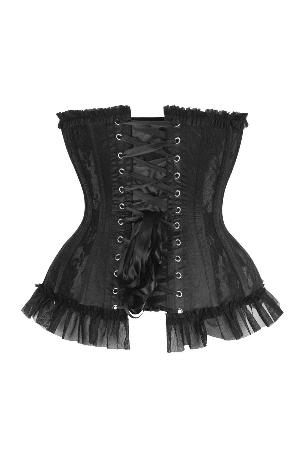 Daisy Corsets Top Drawer Steel Boned Black Lace Underwire Burlesque Underbust Corset Cincher - Daisy Corsets - Flyclothing LLC