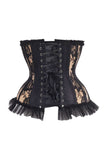 Daisy Corsets Top Drawer Steel Boned Nude/Black Lace Underwire Burlesque Underbust Corset Cincher - Daisy Corsets - Flyclothing LLC