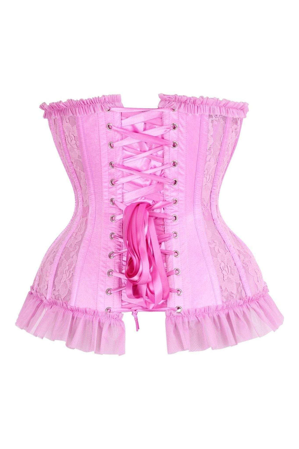 Daisy Corsets Top Drawer Steel Boned Pink Lace Underwire Burlesque Underbust Corset Cincher - Daisy Corsets - Flyclothing LLC