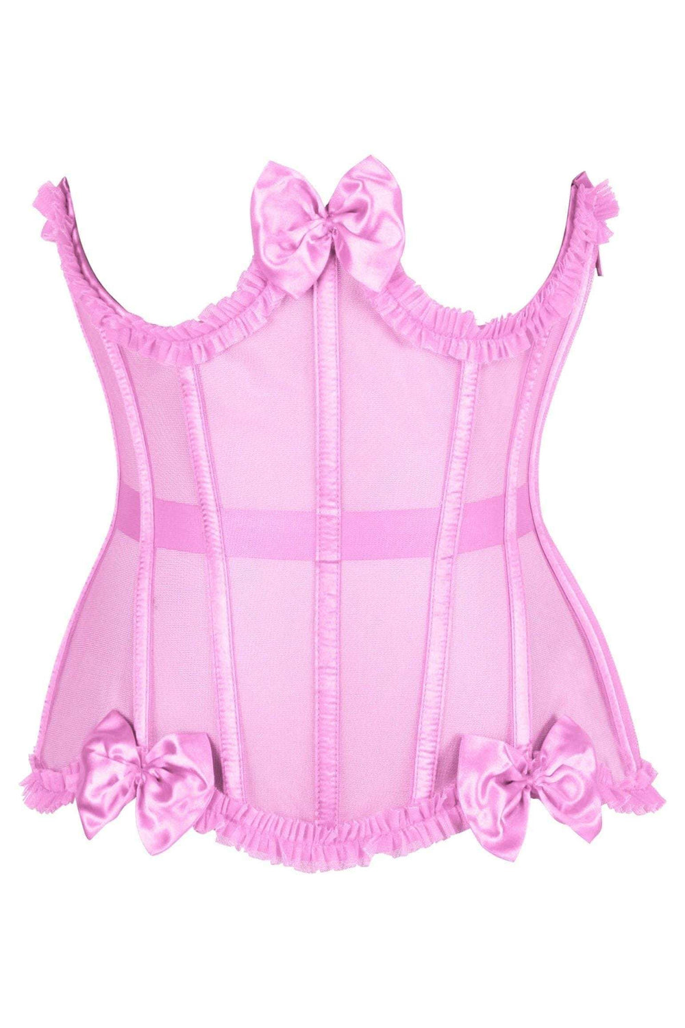 Daisy Corsets Top Drawer Steel Boned Pink Mesh Underwire Burlesque Underbust Corset Cincher - Daisy Corsets - Flyclothing LLC