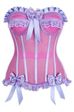 Daisy Corsets Top Drawer Steel Boned Pink/Purple Mesh Underwire Bustier Corset - Daisy Corsets - Flyclothing LLC