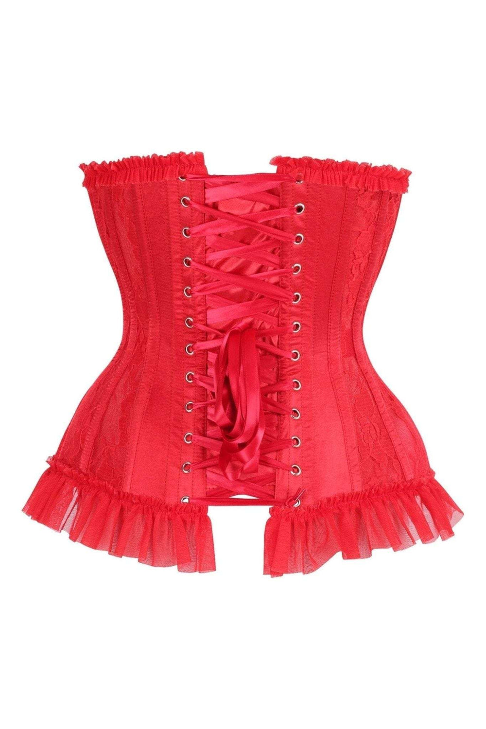 Daisy Corsets Top Drawer Steel Boned Red Lace Underwire Burlesque Underbust Corset Cincher - Daisy Corsets - Flyclothing LLC