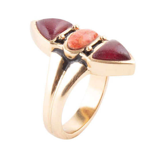 Tri-Stone Bordeaux Quartz Ring - Barse Jewelry - Flyclothing LLC