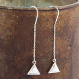 Triangle Threader White Howlite and Sterling Silver Earrings - Barse Jewelry - Flyclothing LLC