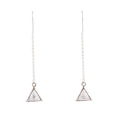 Triangle Threader White Howlite and Sterling Silver Earrings - Barse Jewelry - Flyclothing LLC