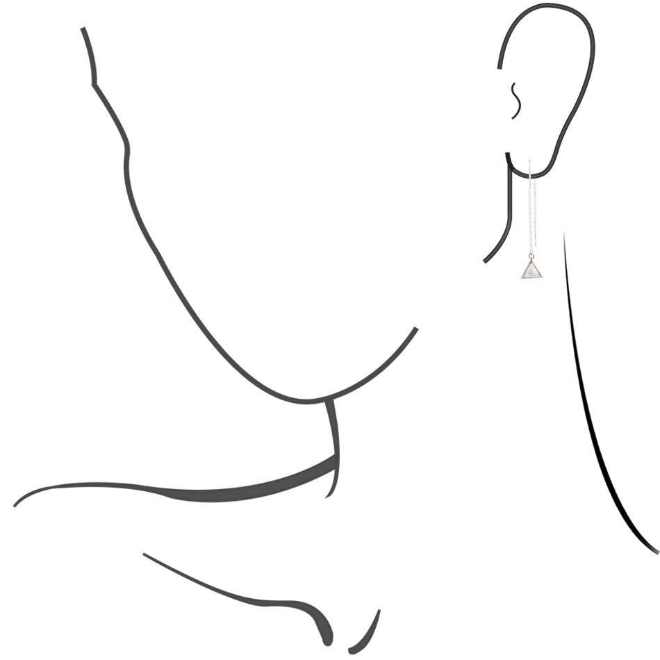 Triangle Threader White Howlite and Sterling Silver Earrings - Barse Jewelry - Flyclothing LLC