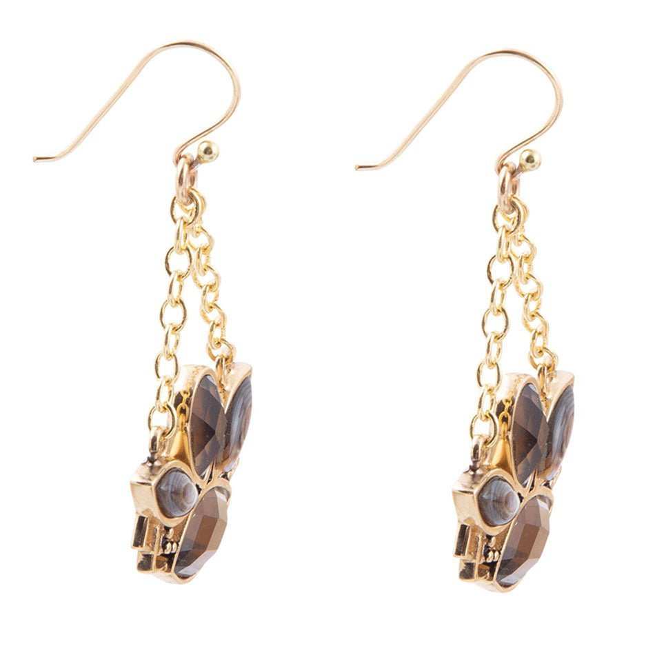 Tribecca Blue Abalone Black Smoky Quartz Golden Drop Earrings - Barse Jewelry - Flyclothing LLC