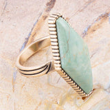 Trillion Green Turquoise Golden Ring - Barse Jewelry - Flyclothing LLC