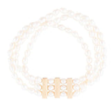 Triple Freshwater White Pearl Classic Golden Stretch Bracelet - Barse Jewelry - Flyclothing LLC
