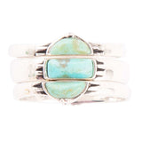 Triple Stack Shaped Turquoise and Sterling Silver Ring Set - Barse Jewelry - Flyclothing LLC