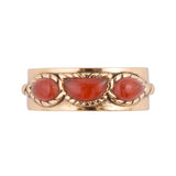 Triple Stone Orange Carnelian and Golden Ring - Barse Jewelry - Flyclothing LLC