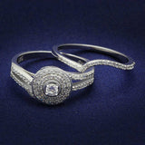 TS001 - Rhodium 925 Sterling Silver Ring with AAA Grade CZ in Clear - Alamode - Flyclothing LLC