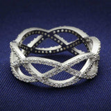 TS007 - Rhodium 925 Sterling Silver Ring with AAA Grade CZ in Clear - Alamode - Flyclothing LLC