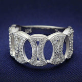 TS009 - Rhodium 925 Sterling Silver Ring with AAA Grade CZ in Clear - Alamode - Flyclothing LLC