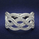 TS010 - Rhodium 925 Sterling Silver Ring with AAA Grade CZ in Clear - Alamode - Flyclothing LLC