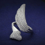 TS014 - Rhodium 925 Sterling Silver Ring with AAA Grade CZ in Clear - Alamode - Flyclothing LLC