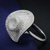 TS015 - Rhodium 925 Sterling Silver Ring with AAA Grade CZ in Clear - Alamode - Flyclothing LLC