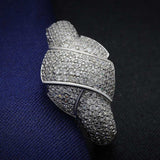 TS016 - Rhodium 925 Sterling Silver Ring with AAA Grade CZ in Clear - Alamode - Flyclothing LLC