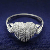 TS017 - Rhodium 925 Sterling Silver Ring with AAA Grade CZ in Clear - Alamode - Flyclothing LLC