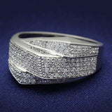 TS018 - Rhodium 925 Sterling Silver Ring with AAA Grade CZ in Clear - Alamode - Flyclothing LLC