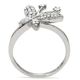 TS021 - Rhodium 925 Sterling Silver Ring with AAA Grade CZ in Clear - Alamode - Flyclothing LLC