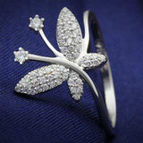 TS021 - Rhodium 925 Sterling Silver Ring with AAA Grade CZ in Clear - Alamode - Flyclothing LLC